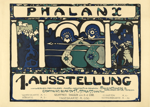 'Phalanx 1st Exhibition', Germany, 1901, Reproduction 200gsm A3 Vintage Art Nouveau Poster - World of Art Global Limited