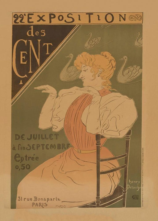 '22nd Exposition du Salon des Cent', France, 1896, Reproduction 200gsm A3 Vintage Art Nouveau Poster - World of Art Global Limited