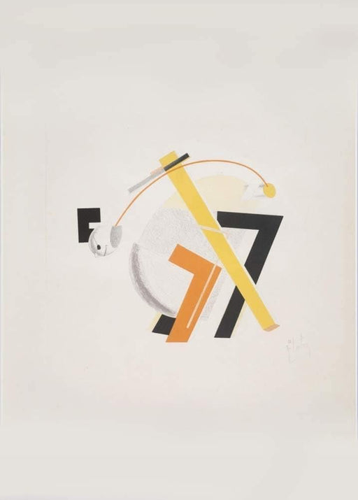 El Lissitzky 'Figurine Four, Three-Dimensional Design for 'Victory Over The Sun', Russia, 1923, Reproduction 200gsm A3 Vintage Constructivism Suprematism Poster - World of Art Global Limited