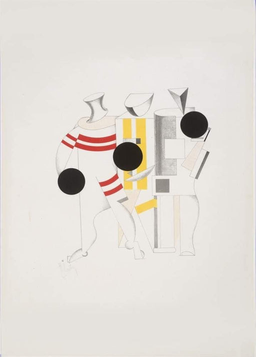 El Lissitzky 'Figurine Three, Three-Dimensional Design for 'Victory Over The Sun', Russia, 1923, Reproduction 200gsm A3 Vintage Constructivism Suprematism Poster - World of Art Global Limited