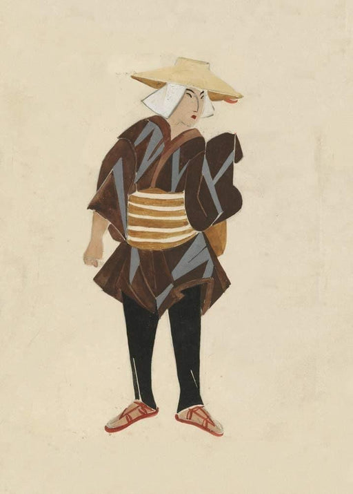 Alexandra Exter 'Costume Design for Japanese Man in 'On The Road', Poland, 1925, Reproduction 200gsm A3 Vintage Ballet Poster - World of Art Global Limited