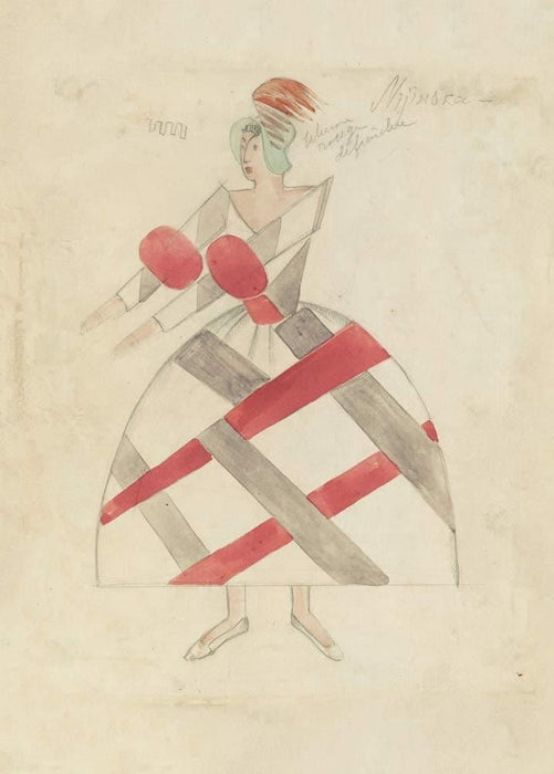 Alexandra Exter 'Costume Design for Nijinska in 'Le Guignol', Poland, 1925, Reproduction 200gsm A3 Vintage Ballet Poster - World of Art Global Limited