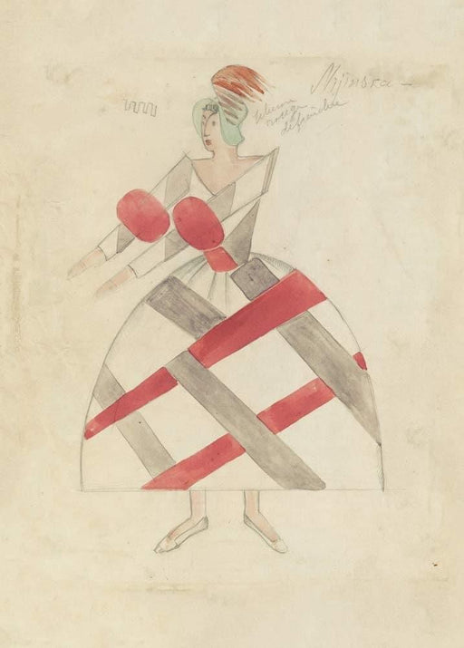 Alexandra Exter 'Costume Design for Nijinska in 'Le Guignol', Poland, 1925, Reproduction 200gsm A3 Vintage Ballet Poster - World of Art Global Limited