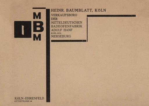 Franz Wilhelm Seiwert 'Heinr, Baumblatt-Koln', Germany, 1920-1930's, Reproduction 200gsm A3 Vintage Bauhaus Constructivism Art Poster - World of Art Global Limited