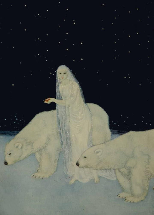 Edmund Dulac 'Everything About her was White', from 'The Dreamer of Dreams' by The Queen of Romania, France, 1915, Reproduction 200gsm A3 Vintage Classic Art Poster - World of Art Global Limited