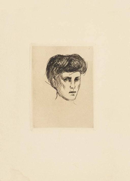Edvard Munch 'Head of a Girl', Norway, 1907, Reproduction 200gsm A3 Vintage Classic Art Poster - World of Art Global Limited