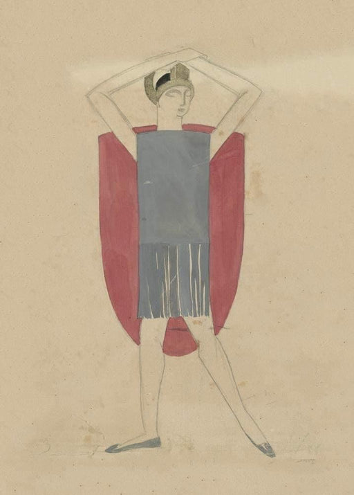 Alexandra Exter 'Costume Design for Men in 'Holy Etudes', Poland, 1925, Reproduction 200gsm A3 Vintage Ballet Poster - World of Art Global Limited