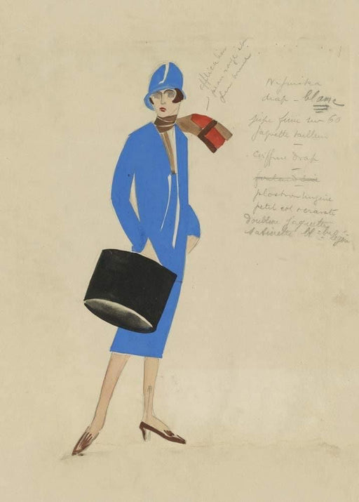 Alexandra Exter 'Costume Design for Nijinska in 'The Sports and Touring Revue', Poland, 1925, Reproduction 200gsm A3 Vintage Ballet Poster - World of Art Global Limited