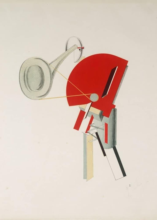 El Lissitzky 'Announcer, from 'Victory Over The Sun', Russia, 1923, Reproduction 200gsm A3 Vintage Constructivism Suprematism Poster - World of Art Global Limited