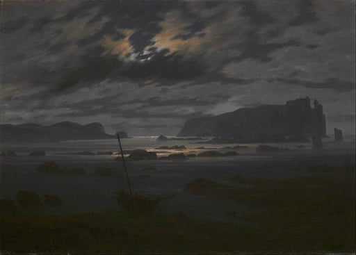 Caspar David Friedrich 'Northern Sea in The Moonlight', Germany, 1823-25, Reproduction 200gsm A3 Vintage Classic Art Poster - World of Art Global Limited