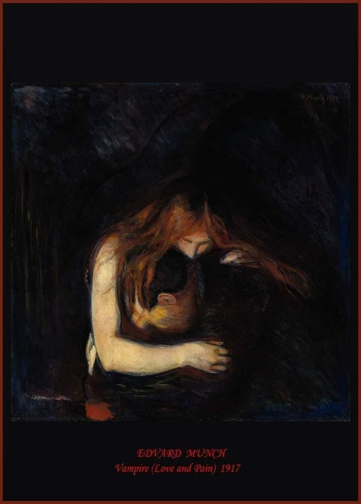 Edvard Munch 'Vampire', Norway, 1917, Reproduction 200gsm A3 Vintage Classic Art Poster - World of Art Global Limited