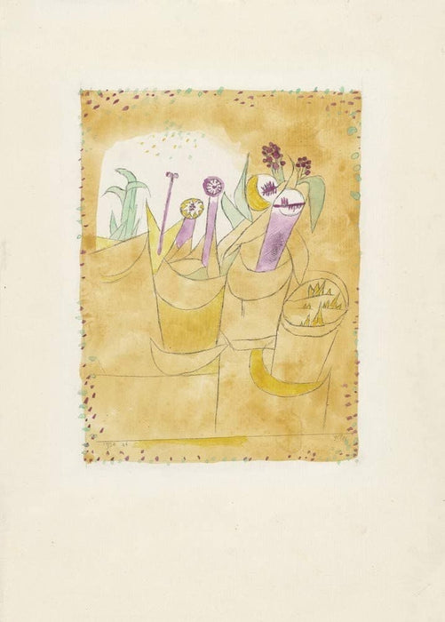 Paul Klee 'Potted Plants', Swiss-German, 1920, Reproduction 200gsm A3 Abstract, Bauhaus Vintage Classic Art Poster