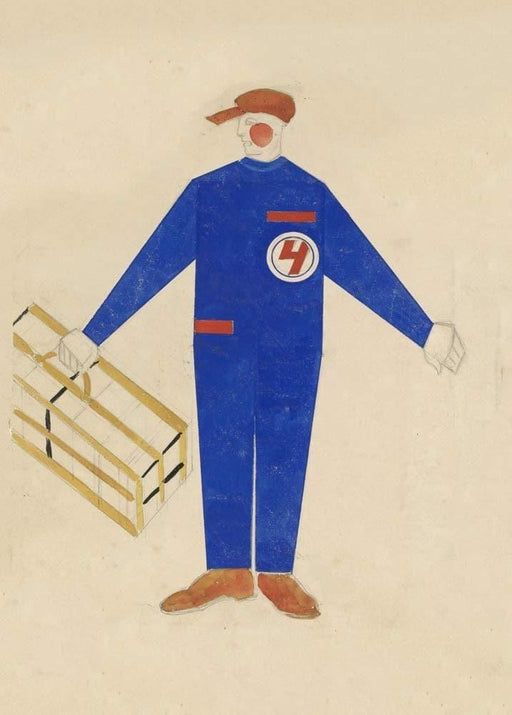 Alexandra Exter 'Costume Design for Porters in 'The Sports and Touring Revue', Poland, 1925, Reproduction 200gsm A3 Vintage Ballet Poster - World of Art Global Limited
