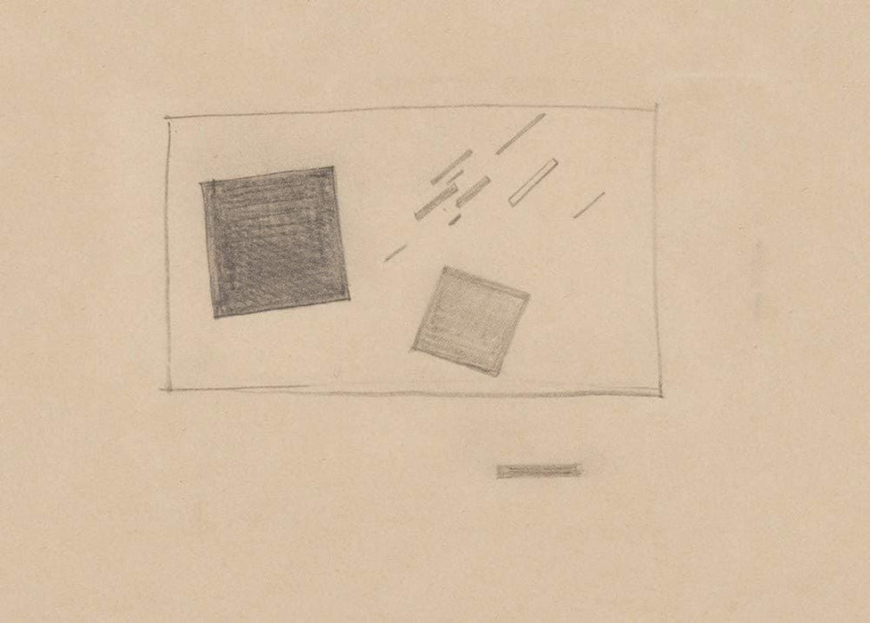 Kazimir Malevich 'Suprematist Drawing', Russia, 1916-17, Reproduction 200gsm A3 Vintage Classic Suprematism Poster