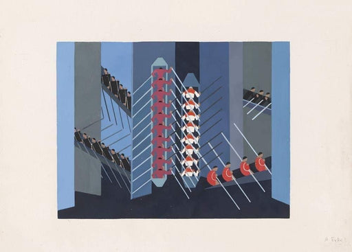 Alexandra Exter 'Boat Review Stage Design', Poland, 1929-30, Reproduction 200gsm A3 Vintage Ballet Poster - World of Art Global Limited