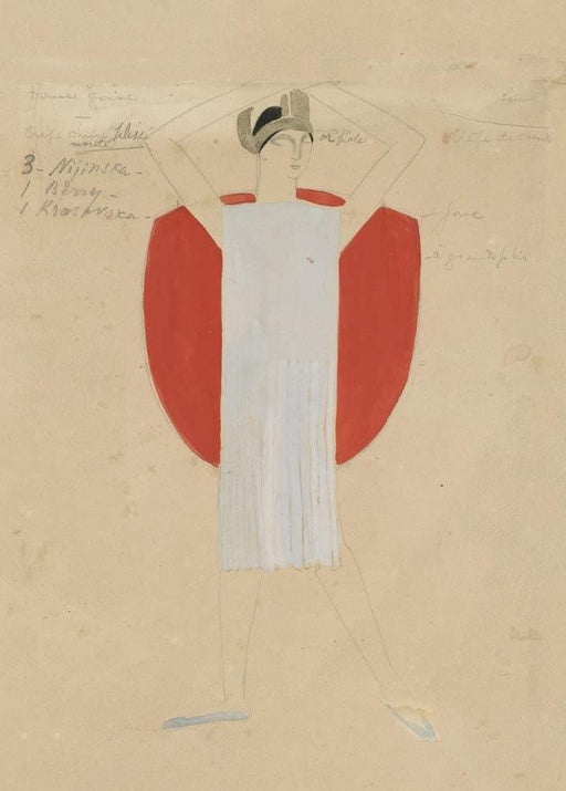 Alexandra Exter 'Costume Design for Women in 'Holy Etudes', Poland, 1925, Reproduction 200gsm A3 Vintage Ballet Poster - World of Art Global Limited