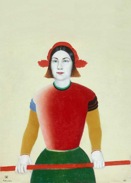 Kazimir Malevich 'Girl with a Red Pole', Russia, 1932-33, Reproduction 200gsm A3 Vintage Classic Suprematism Poster