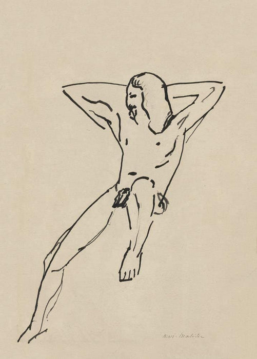 Henri Matisse 'Sitting Male Nude', France, Reproduction 200gsm A3 Vintage Classic Art Poster