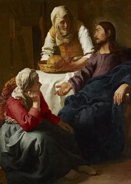 Johannes Vermeer 'Christ in The House of Martha and Mary, Detail', Netherlands, 1654, Reproduction 200gsm Vintage A3 Classic Art Poster