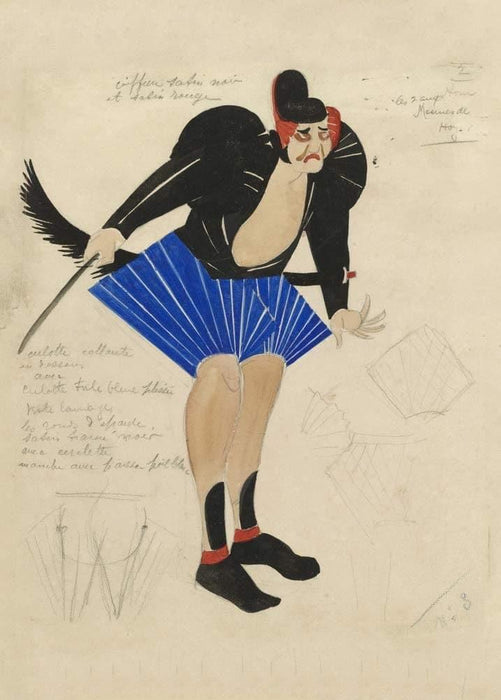 Alexandra Exter 'Costume Design for Bandits in 'On The Road', Poland, 1925, Reproduction 200gsm A3 Vintage Ballet Poster - World of Art Global Limited