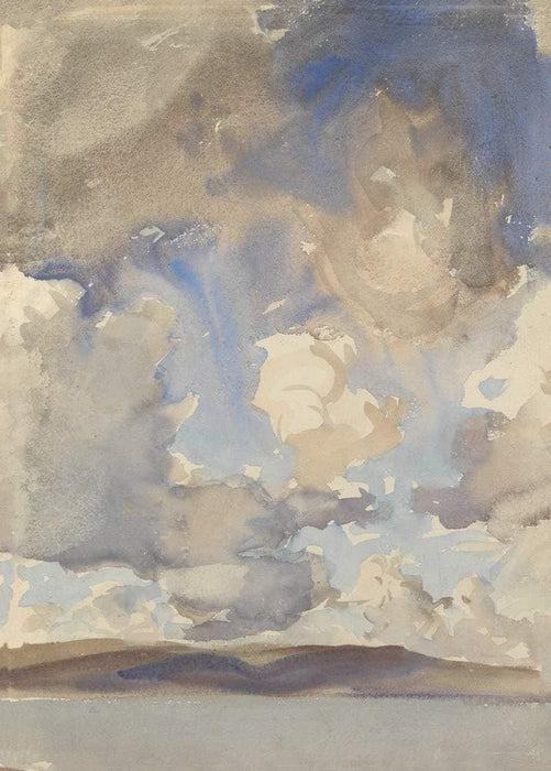 John Singer Sargent 'Clouds Over The Sea', Reproduction 200gsm A3 Vintage Classic Art Poster