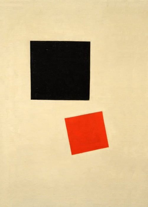 Kazimir Malevich 'Black Square and Red Square', Russia, 1915, Reproduction 200gsm A3 Vintage Suprematism Poster