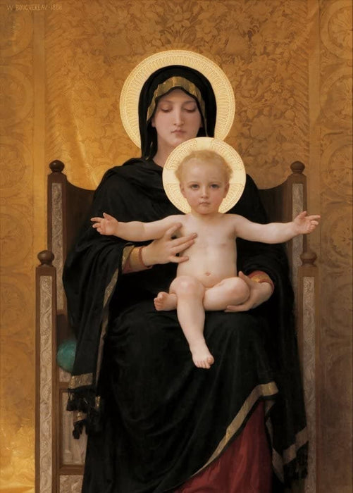 William-Adolphe Bouguereau 'Virgin and Child, Detail', France, 1888, Reproduction 200gsm A3 Vintage Art Poster