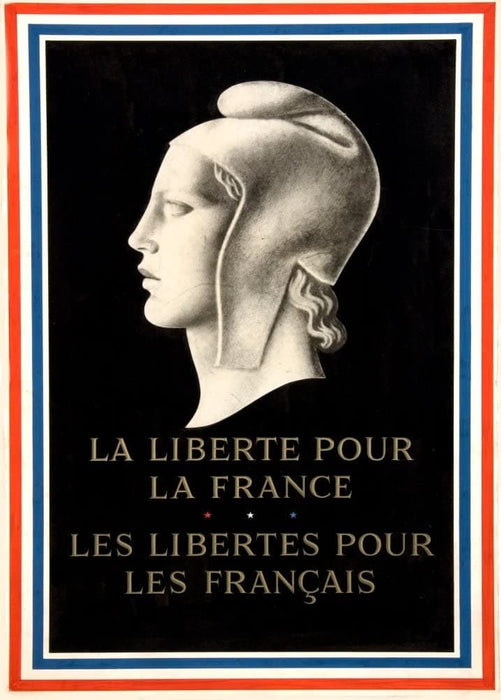 Vintage French WW2 Propaganda 'The Freedom for France, for Freedom for The French, France, 1939-45, Reproduction 200gsm A3 Vintage French Propaganda Poster