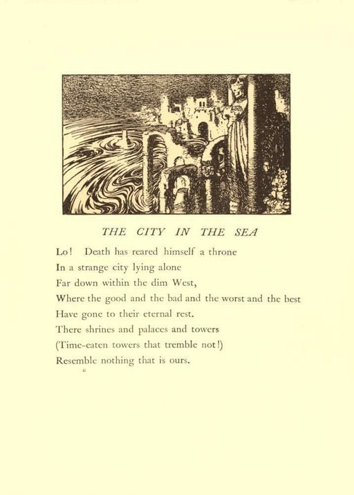 Edgar Allan Poe 'The City in The Sea from The Bells and Other Poems', Illustration by Edmund Dulac, 1912, Reproduction 200gsm A3 Vintage Classic Art Poster - World of Art Global Limited