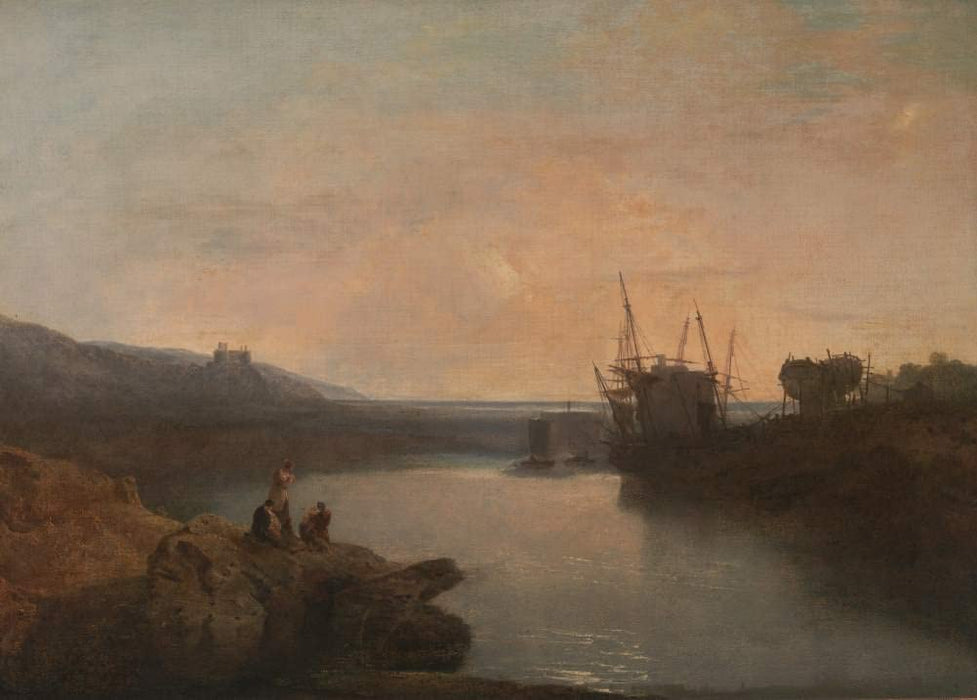 J.M.W Turner 'Harlech Castle, Wales, from Twgwyn Ferry, Summer's Evening Twilight', England, 1799, Reproduction Vintage 200gsm A3 Classic Art Poster