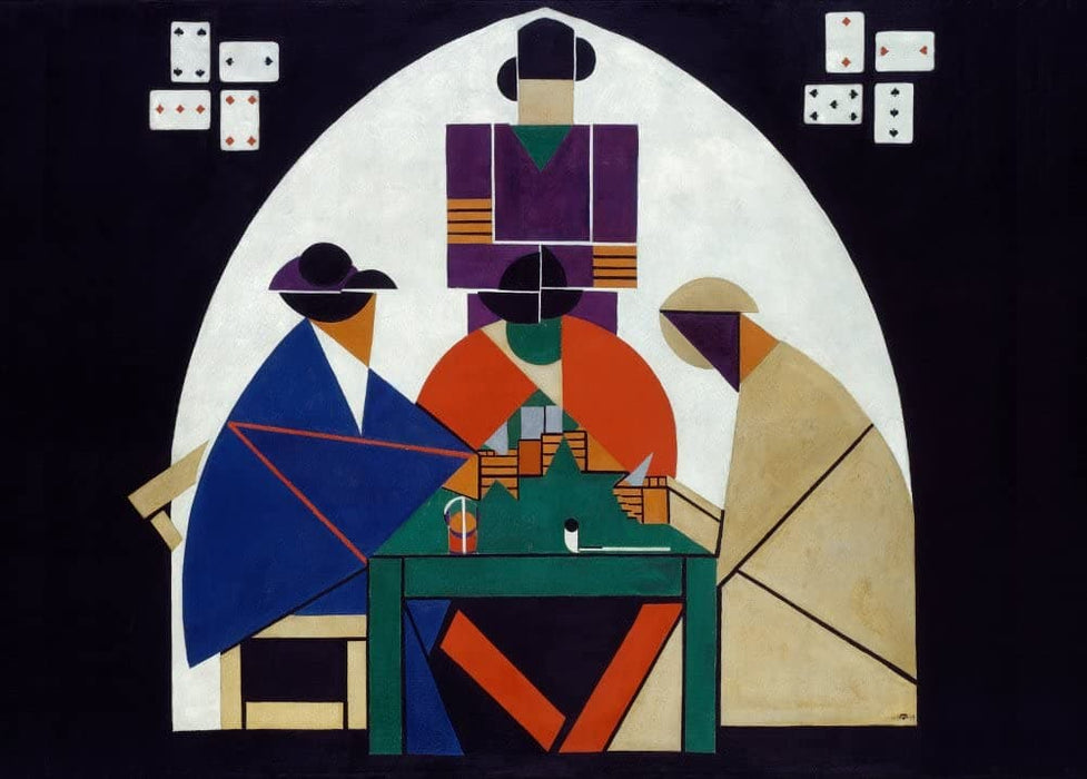 Theo Van Doesburg 'Cardplayers', 1916-17, Netherlands, Reproduction 200gsm A3 Vintage Classic Art Poster
