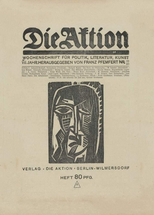 Franz Wilhelm Seiwert 'Die Aktion, vol, 8, no, 39-40', Germany, 1918, Reproduction 200gsm A3 Vintage Bauhaus Constructivism Art Poster - World of Art Global Limited