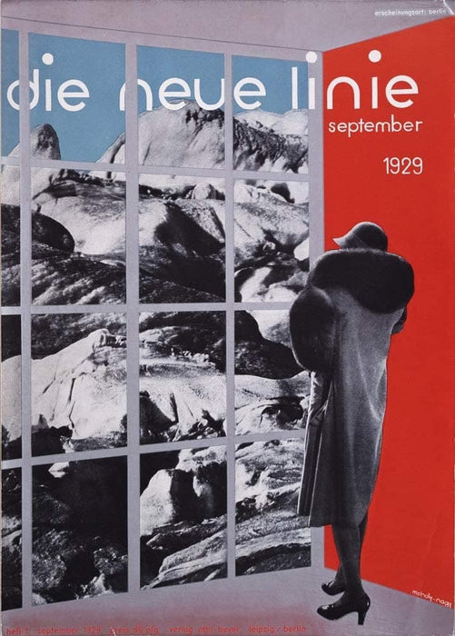 Laszlo Moholy-Nagy 'Die Neue Linie, September, 1929', Hungary, Reproduction 200gsm A3 Vintage Classic Bauhaus Constructivism Poster