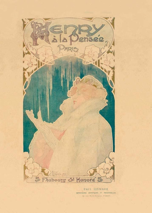 Henri Privat-Livemont 'Henry in Thought', Belgium, 1899, Reproduction 200gsm A3 Vintage Classic Art Nouveau Poster