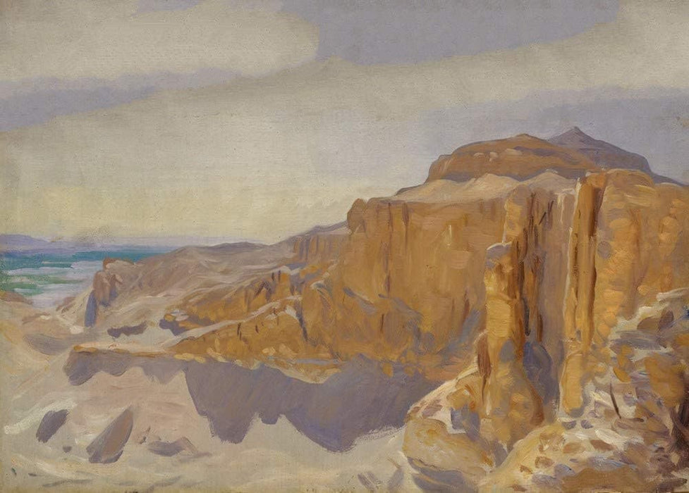 John Singer Sargent 'Cliffs at Deir el Bahri, Egypt', U.S.A, 1890-1901, Reproduction 200gsm A3 Vintage Classic Art Poster
