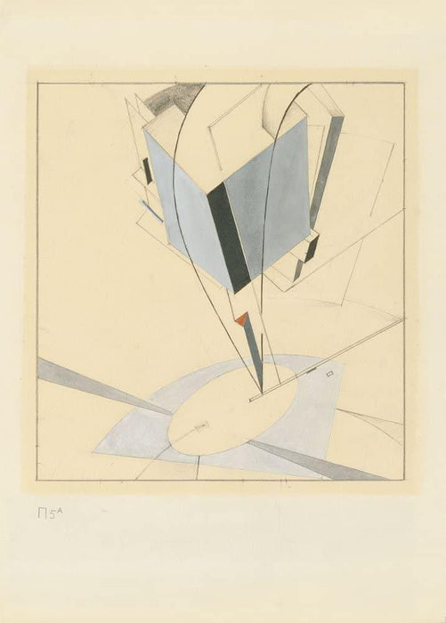 El Lissitzky 'Proun 5 CA', Russia, 1919, Reproduction 200gsm A3 Vintage Constructivism Suprematism Poster - World of Art Global Limited