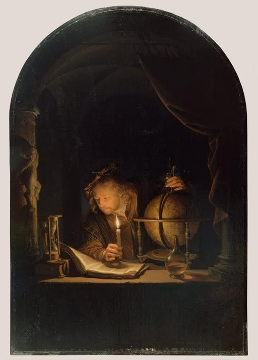 Gerrit Dou 'Astronomer by Candlelight, Netherlands, 1650, Reproduction 200gsm A3 Vintage Classic Art Poster - World of Art Global Limited