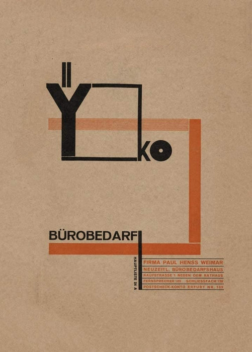 Vintage Bauhaus 'YKO Office Supplies', Germany, 1926, Joost Schmidt, Reproduction 200gsm A3 Vintage Bauhaus Poster