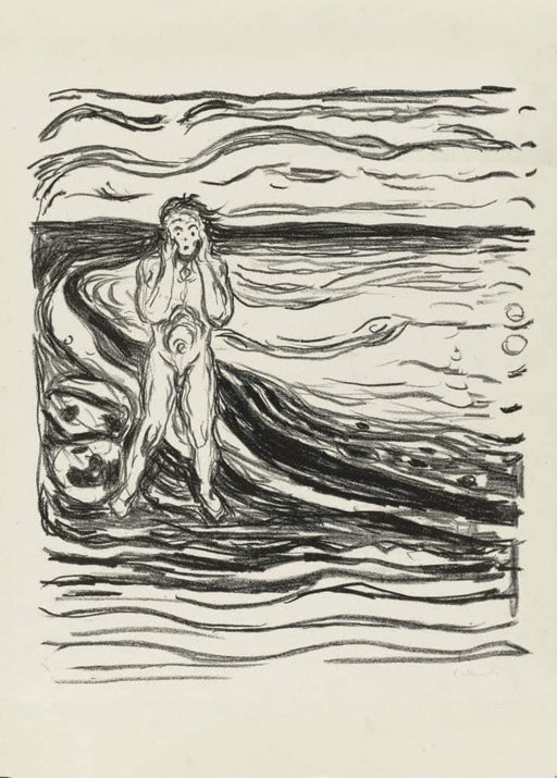 Edvard Munch 'Alpha's Despair', Norway, 1908-09, Reproduction 200gsm A3 Vintage Classic Art Poster - World of Art Global Limited
