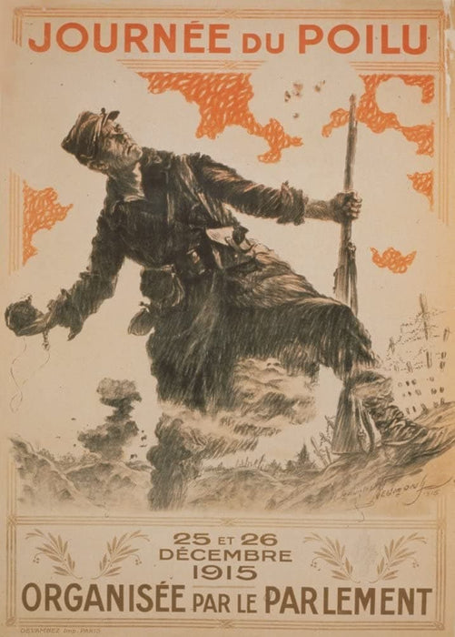 Vintage French WW1 Propaganda 'Poilu Day Organised by Parliament, December 25th and 26th, 1915',Reproduction 200gsm A3 Vintage French Propaganda Poster
