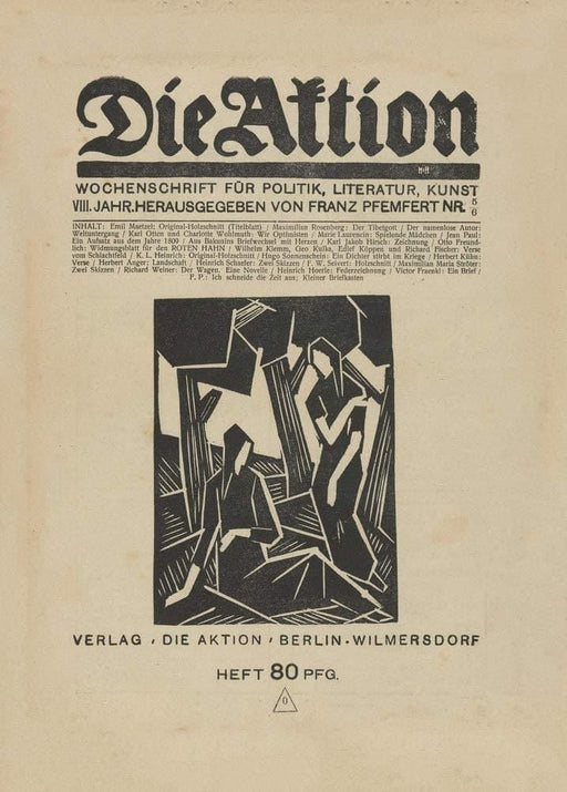 Franz Wilhelm Seiwert 'Die Aktion, vol, 8 no, 5-6', Germany, 1918, Reproduction 200gsm A3 Vintage Bauhaus Constructivism Art Poster - World of Art Global Limited