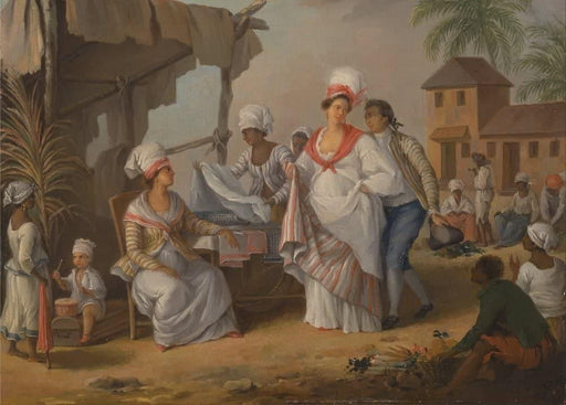 Agostino Brunius 'Market Day, Roseau, Dominica, Detail', 1780, West Indian, Caribbean, Reproduction 200gsm A3 Vintage Classic Art Poster - World of Art Global Limited