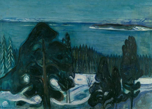Edvard Munch 'Winter Night', Norway, 1900, Reproduction 200gsm A3 Vintage Classic Art Poster - World of Art Global Limited