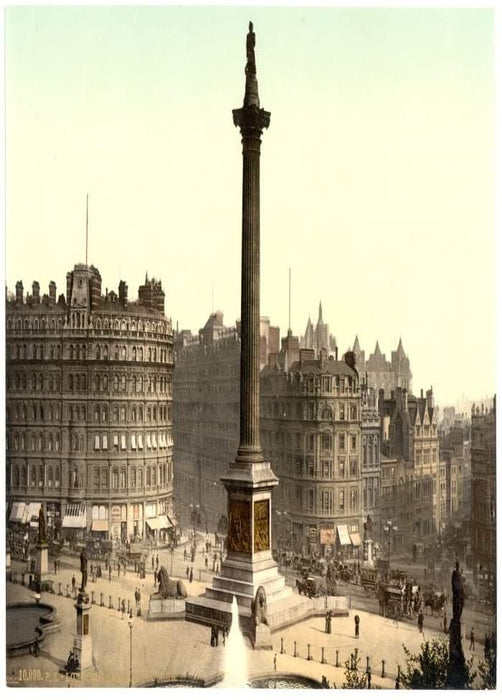 Vintage Travel England 'Trafalgar Square, from The National Museum, London', 1890's, Reproduction 200gsm A3 Photography Travel Poster