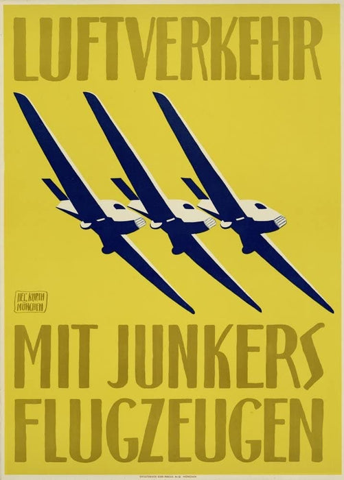 Vintage Travel Germany 'Junker Aircrafts', 1913, Reproduction 200gsm A3 Vintage Travel Poster
