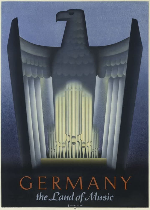 Vintage Travel Germany 'The Land of Music', 1937, Reproduction 200gsm A3 Vintage Art Deco Travel Poster