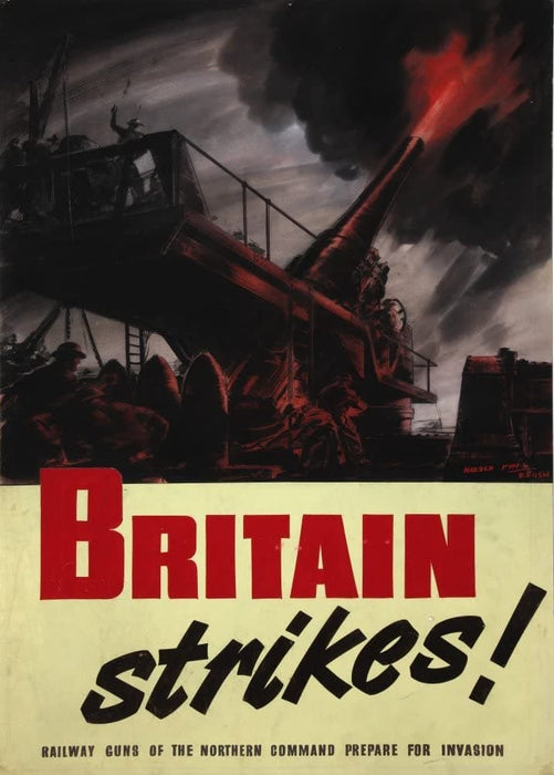 Vintage British WW11 Propaganda 'Britain Strikes! Northern Command Prepare for Invasion', England, 1939-45, Reproduction 200gsm A3 Vintage British Propaganda Poster