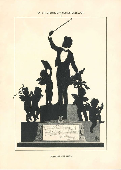 Vintage Classical Music and Opera 'Richard Strauss' from 'The Otto Bohler Silhouettes', Austria, 1914 Reproduction 200gsm A3 Vintage Music Poster