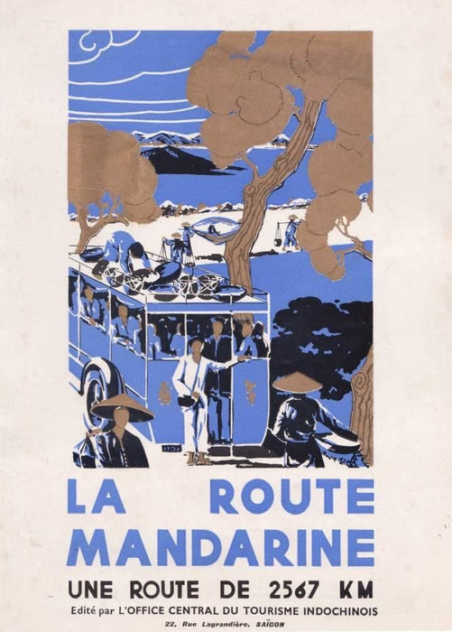 Vintage Travel Indochina 'The Route of The Mandarin. Saigon Office Central du Toursime Indochinois', 1935, Reproduction 200gsm A3 Vintage Travel Poster