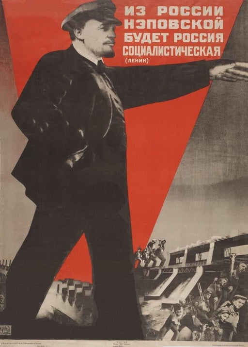 Gustav Klutsis 'The New Economic Policies There Will Rise a Socialist Russia', Russia, 1930, Reproduction 200gsm A3 Vintage Russian Communist Constructivism Poster - World of Art Global Limited